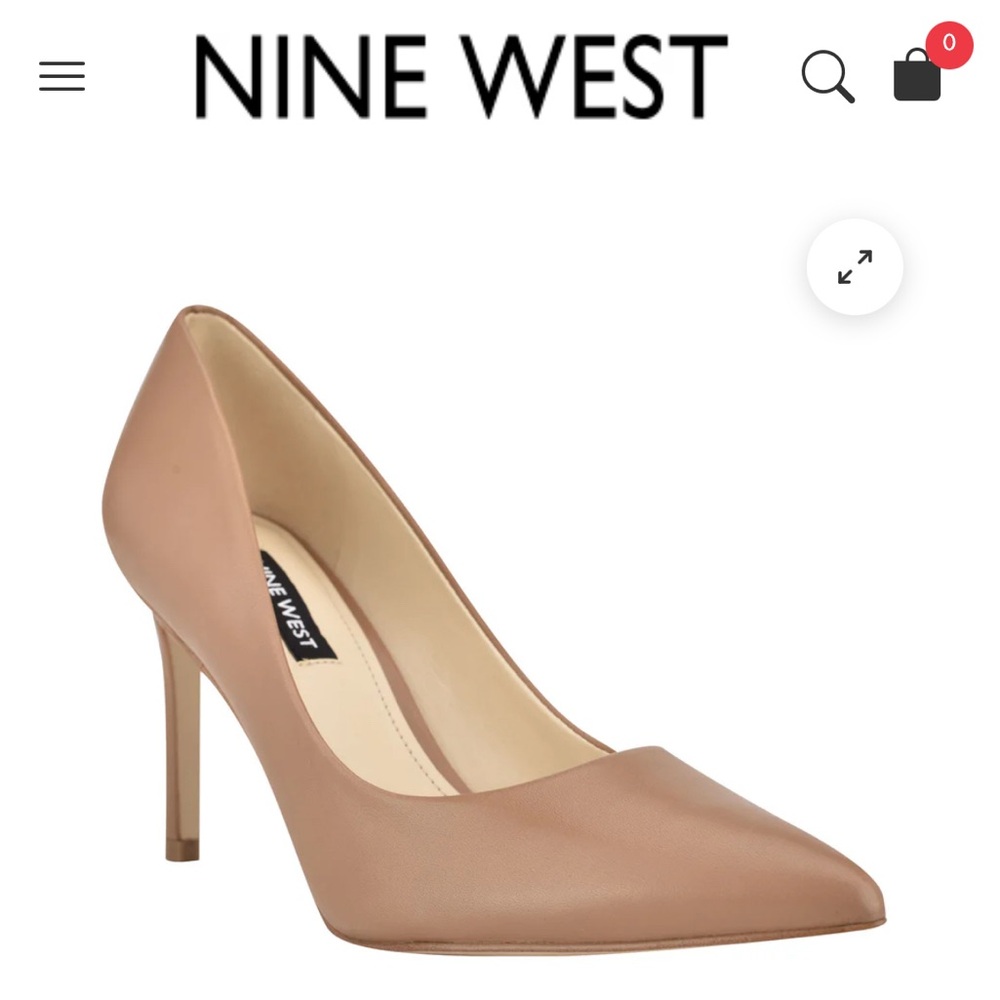 Nine West LEATHER Tan Stiletto Heels Classic Pointy Toe Pumps - Picture 6 of 6